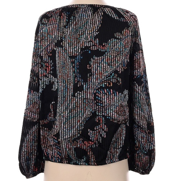 NWOT MAEVE Madeira Long Sleeve V-Neck Elastic Hem Burnout Blouse Size X-Small - Picture 6 of 8